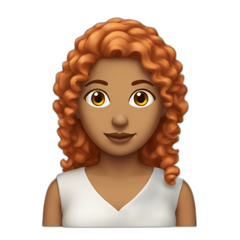 Arab woman with curly red hair emoji