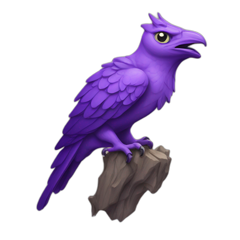 purple gargoyle with woodpecker peak emoji