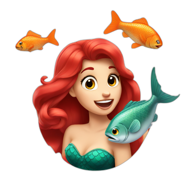 Disney Ariel eat fish emoji