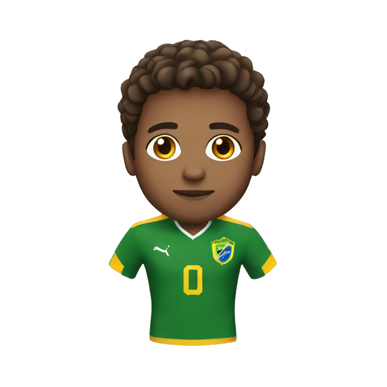 Brazilian football brown hair emoji