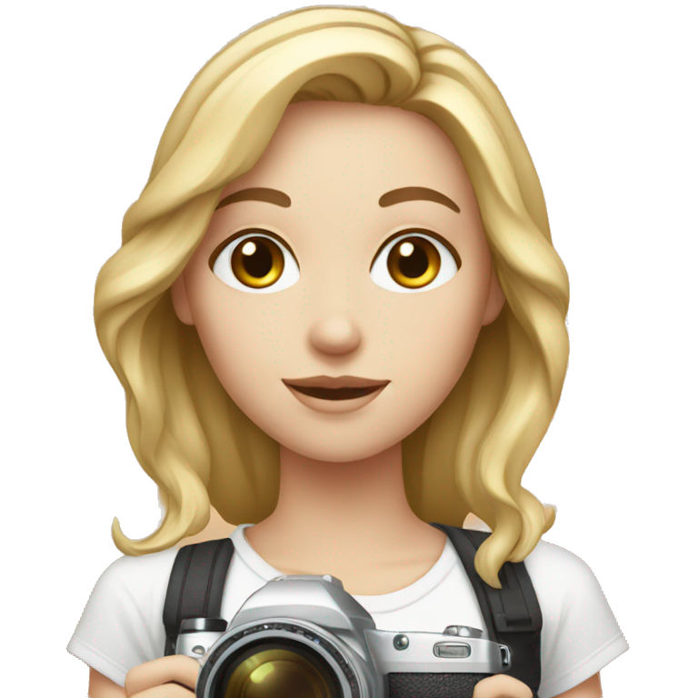 white girl with camera emoji