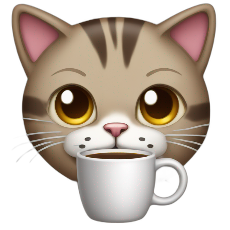 Coffee crazed cat emoji