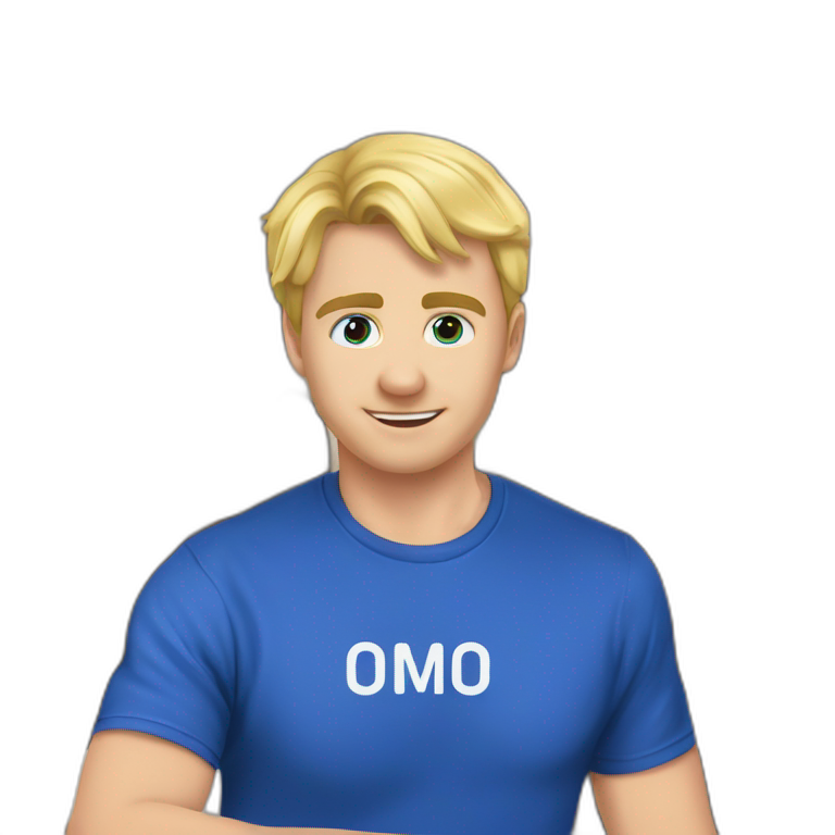 blonde boy with blue shirt emoji