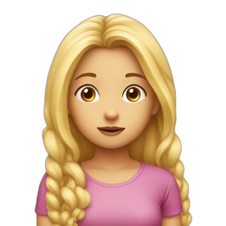 Cute girl thinking  emoji