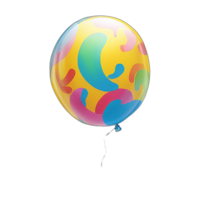 balloon with print text happy emoji