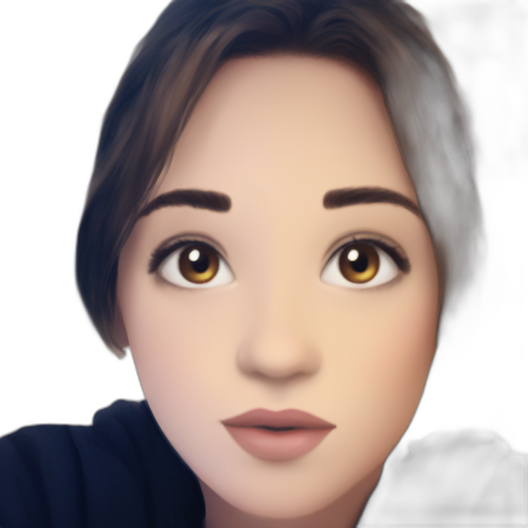 serene brunette portrait emoji