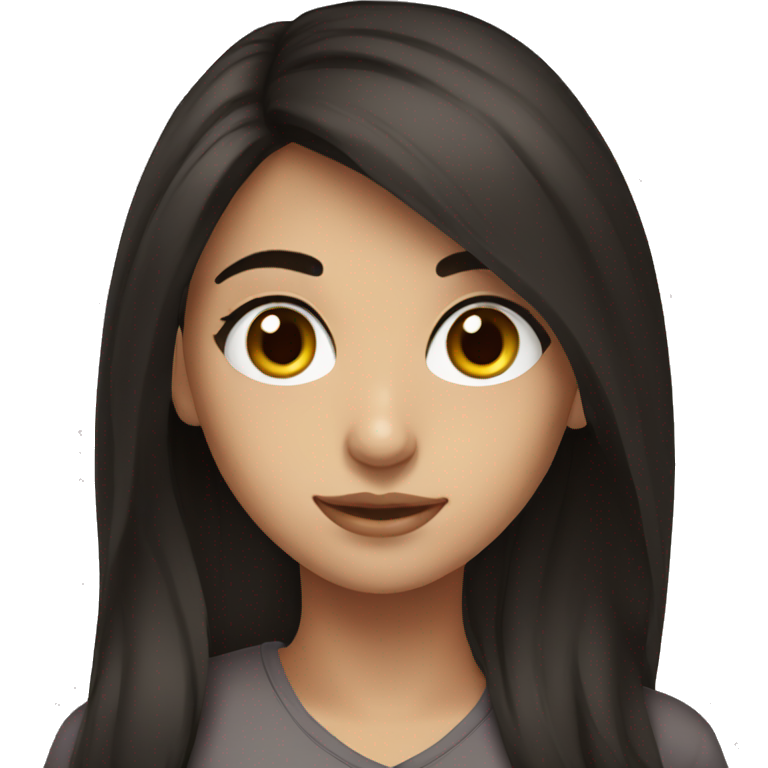 Turkish teen girl with dark hair and dark eyes emoji