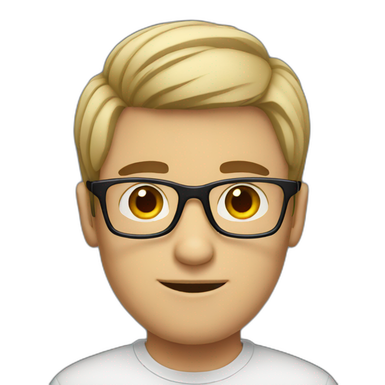 Short dark hair guy with glasses emoji