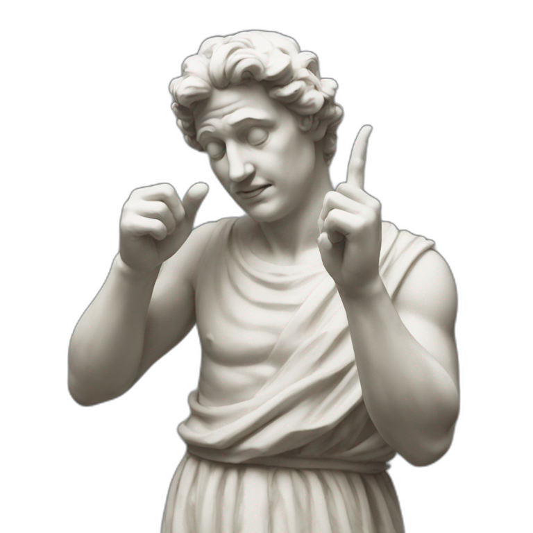italian statue doing pinched fingers italian gesture emoji