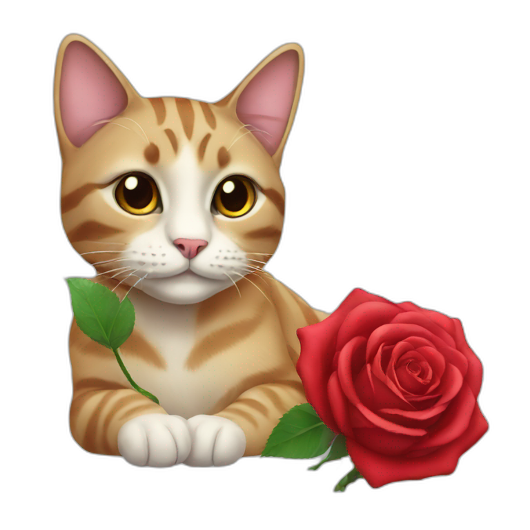 Cat with rose emoji
