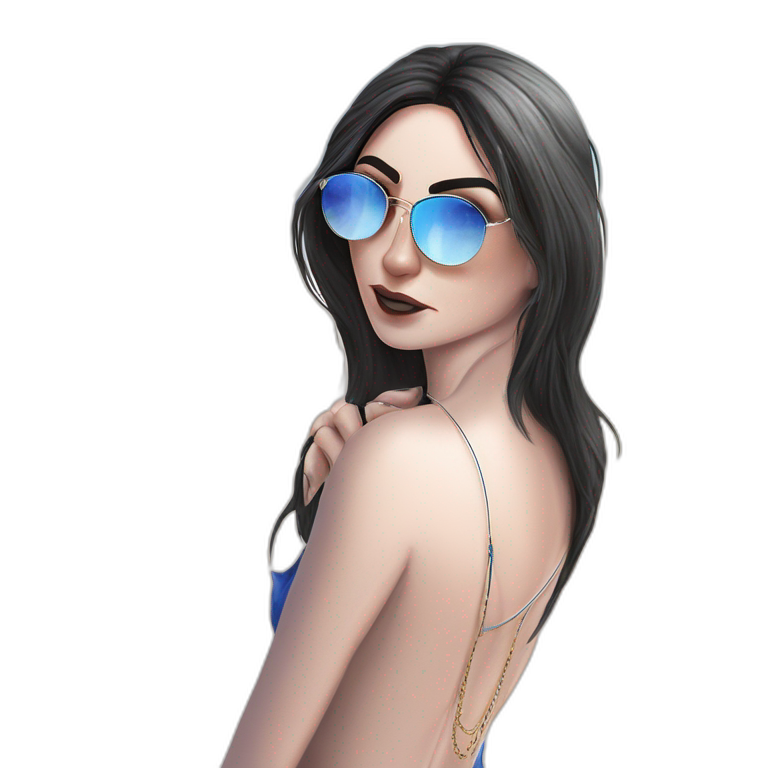 blue-eyed girl at beach emoji