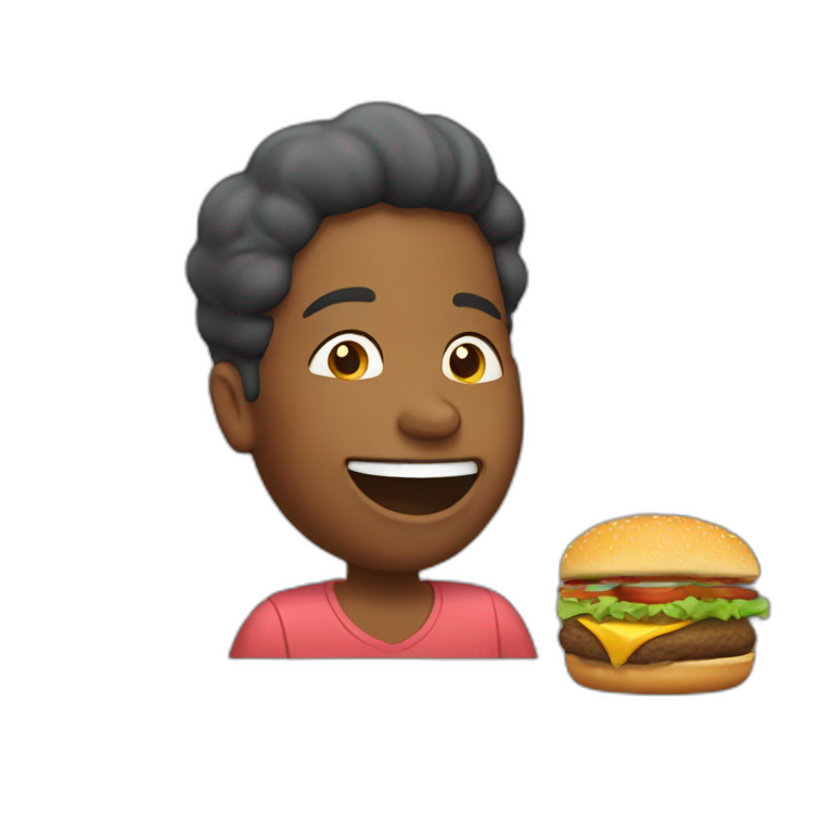 Ma maman qui mange un hamburger emoji