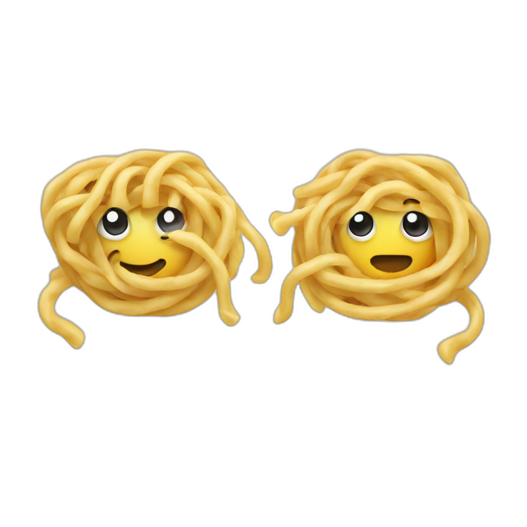 two noodles talking to each other emoji