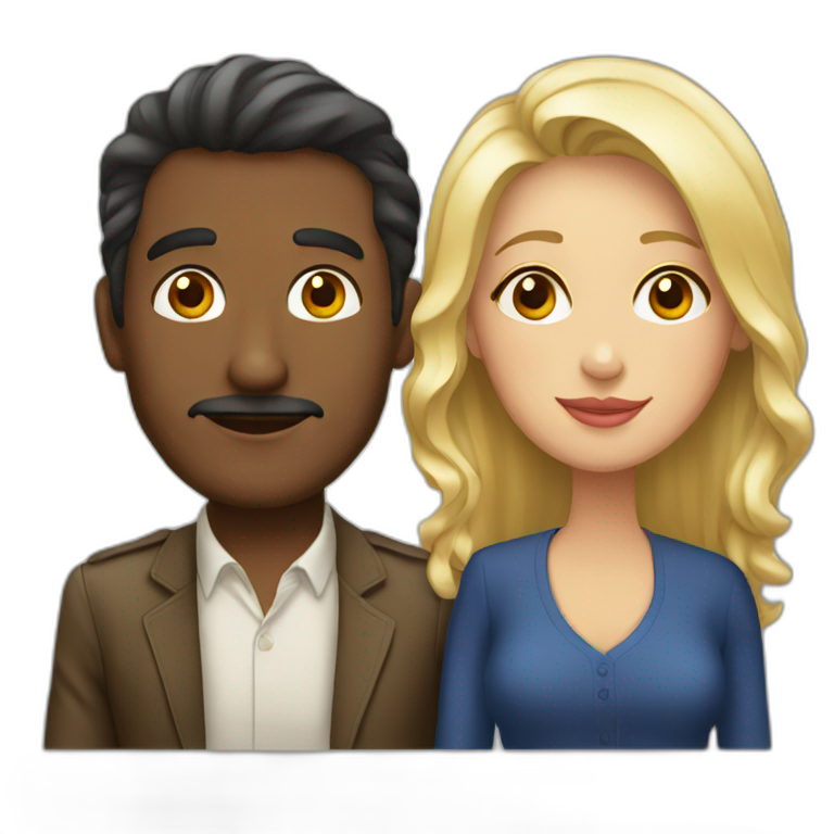 Couple of a colombian man and a french woman emoji