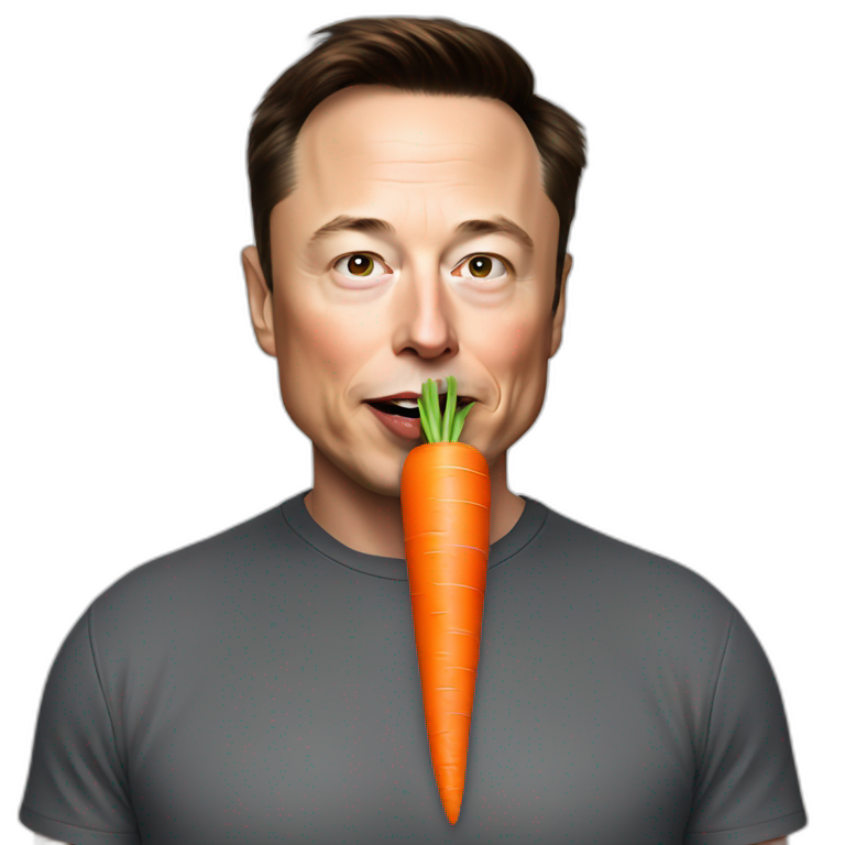 elon musk eating a carrot emoji