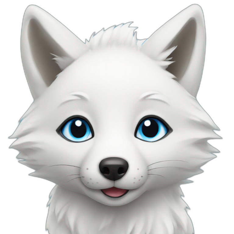 blue-eyed white fox emoji