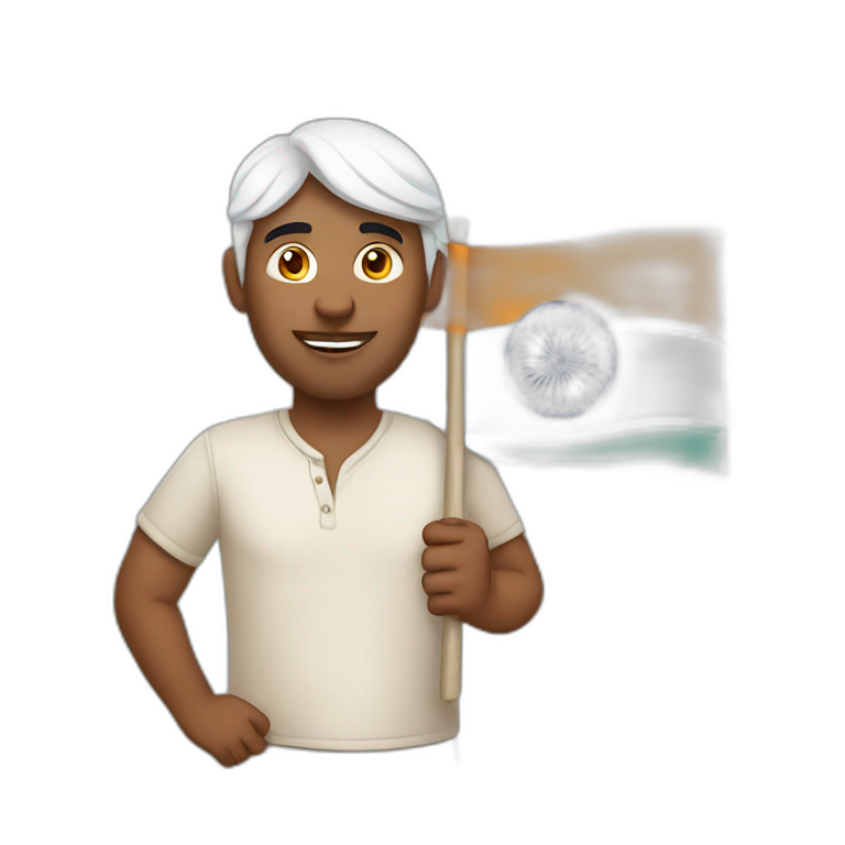 indian man holding banner emoji
