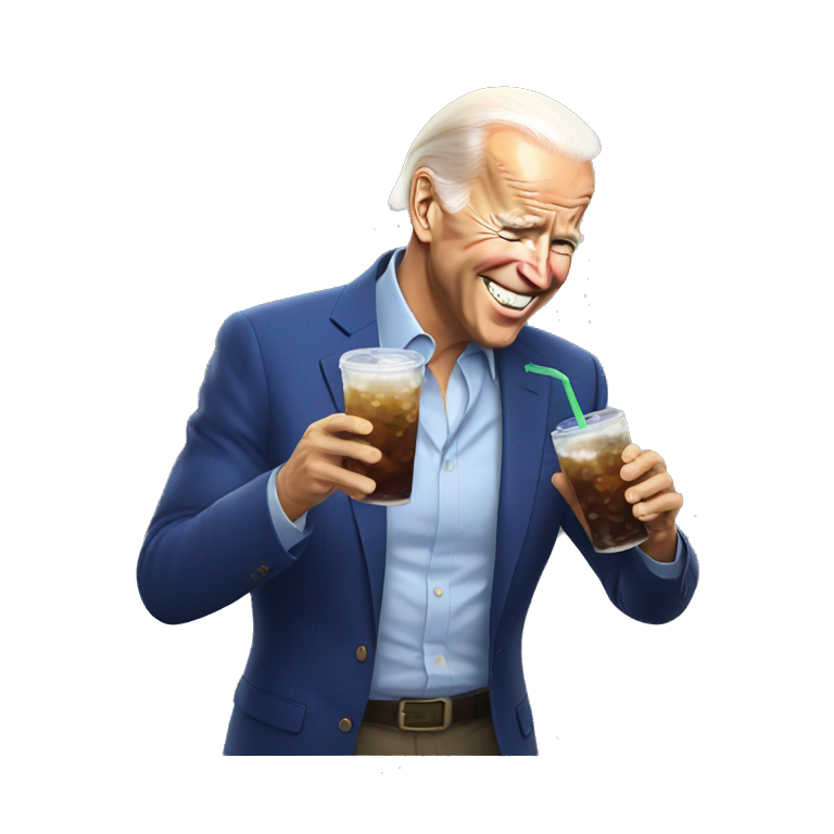Joe Biden drinking soda emoji