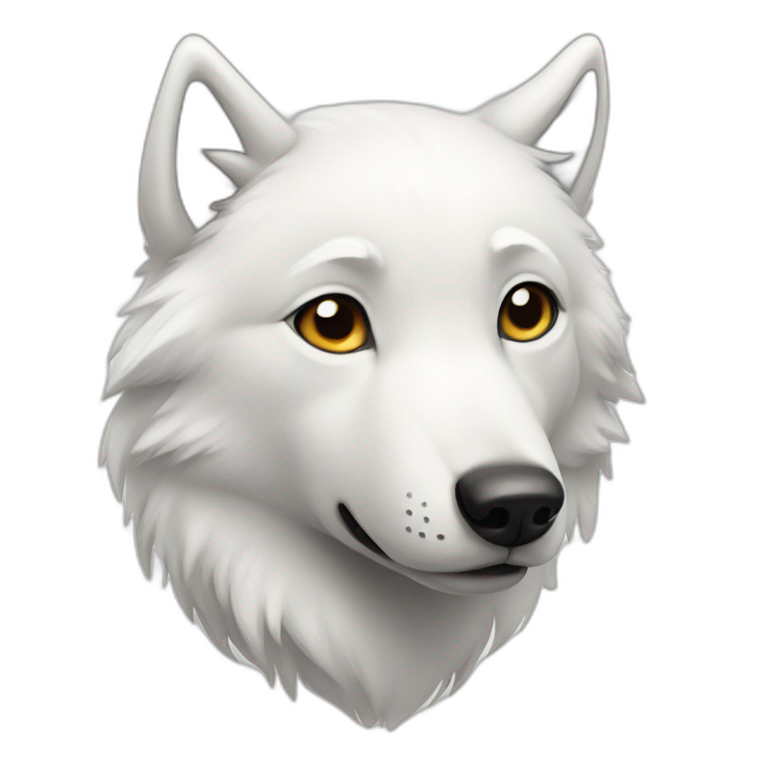 White cute wolf emoji