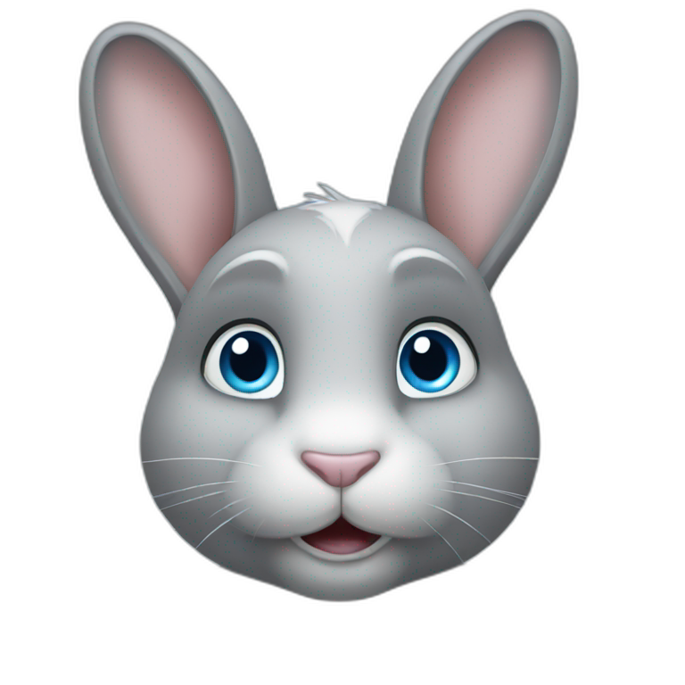 Grey Bunny blue eye emoji