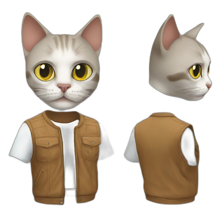 Cat with GTA San Andreas look emoji