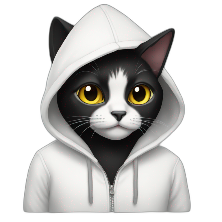 Black and white cat hoodie hotsell