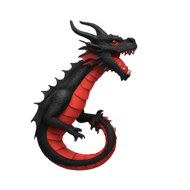Black and red dragon  emoji