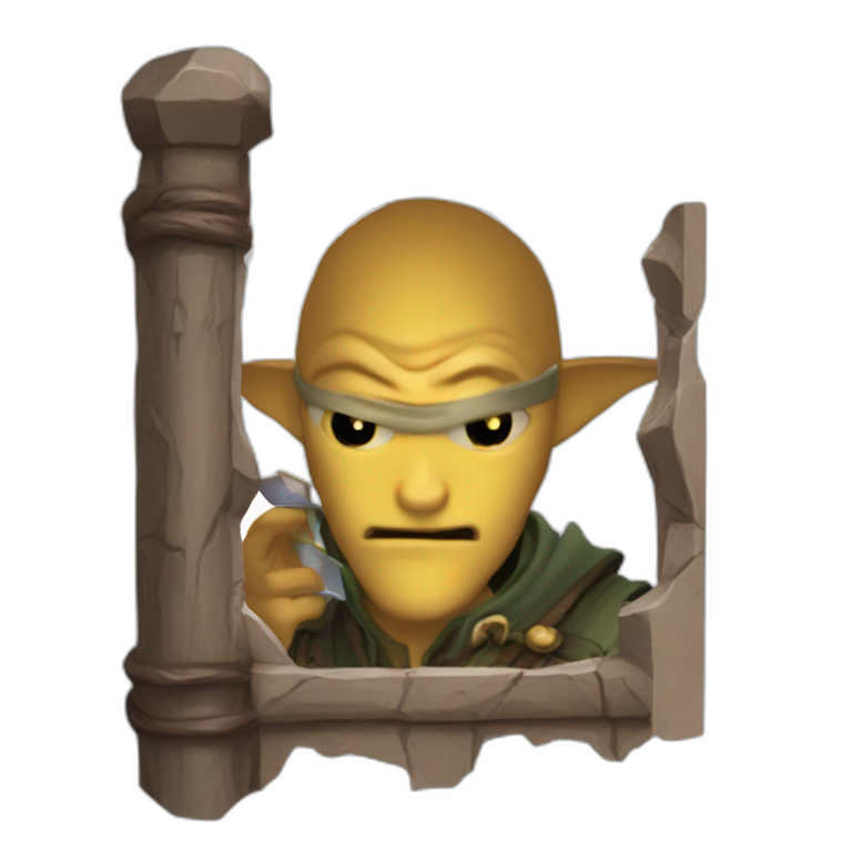 A D&D Dungeon master peeping over their dm screen emoji