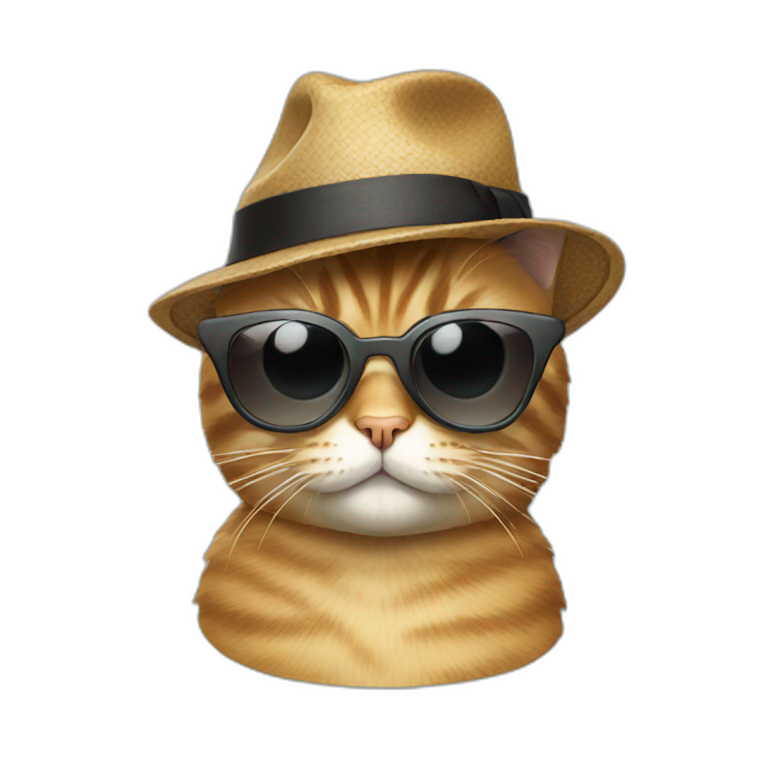Cat with sunglasses and hat emoji