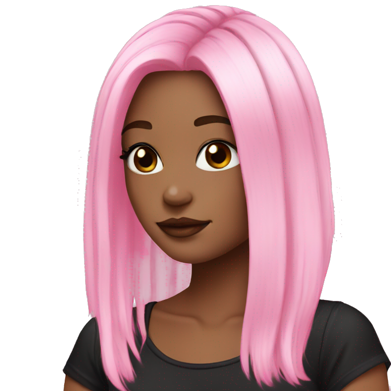 pink and black hair SCENE girl emoji