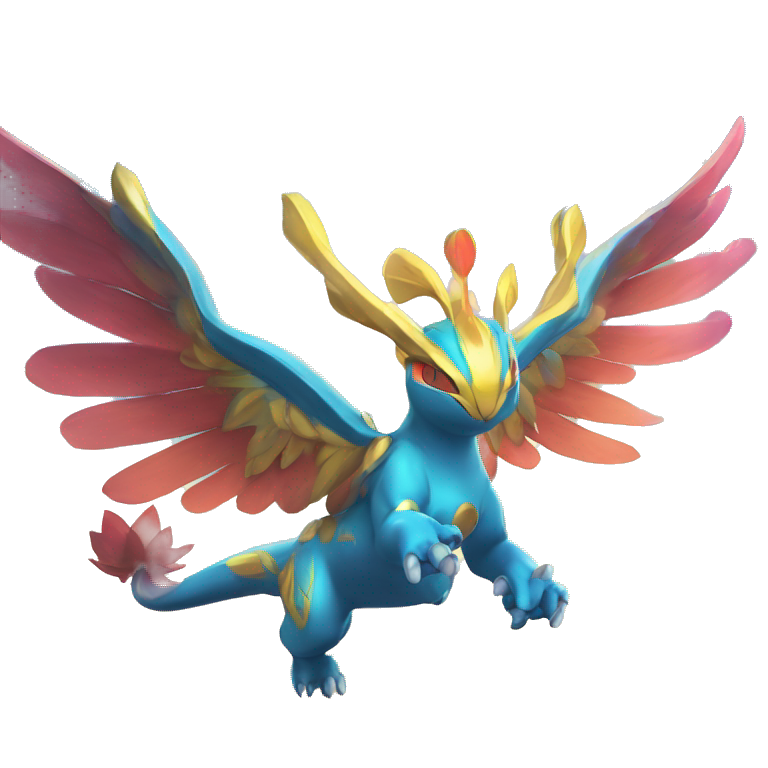 Celestial Godly Colorful Vibrant Colors Flying Advanced Fakémon-Legendary-Pokémon-Creature Full Body emoji