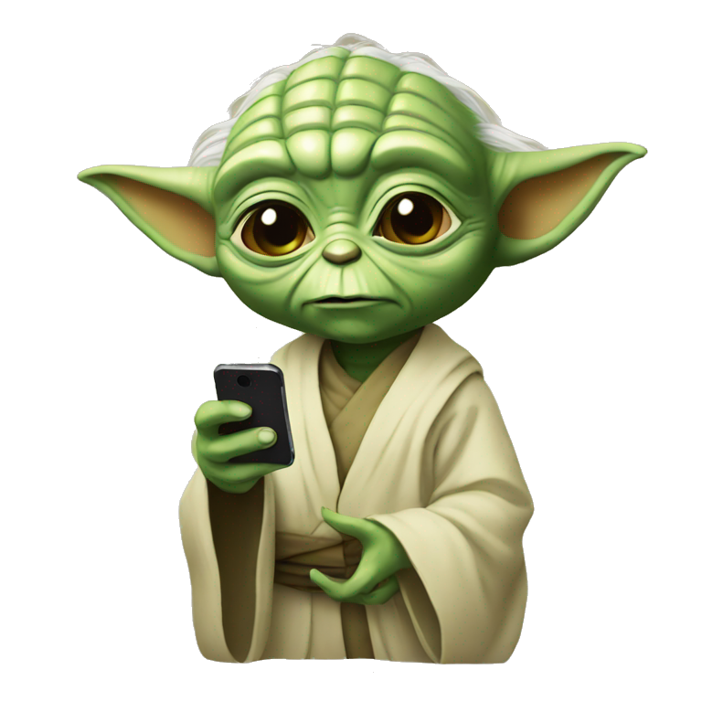 Yoda with iPhone emoji