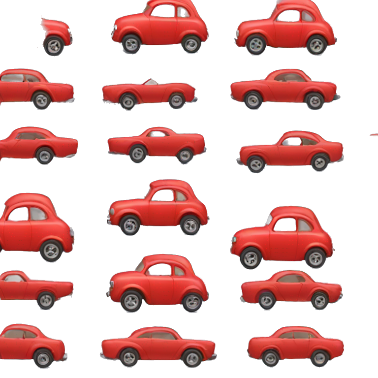 little red car with cute face emoji