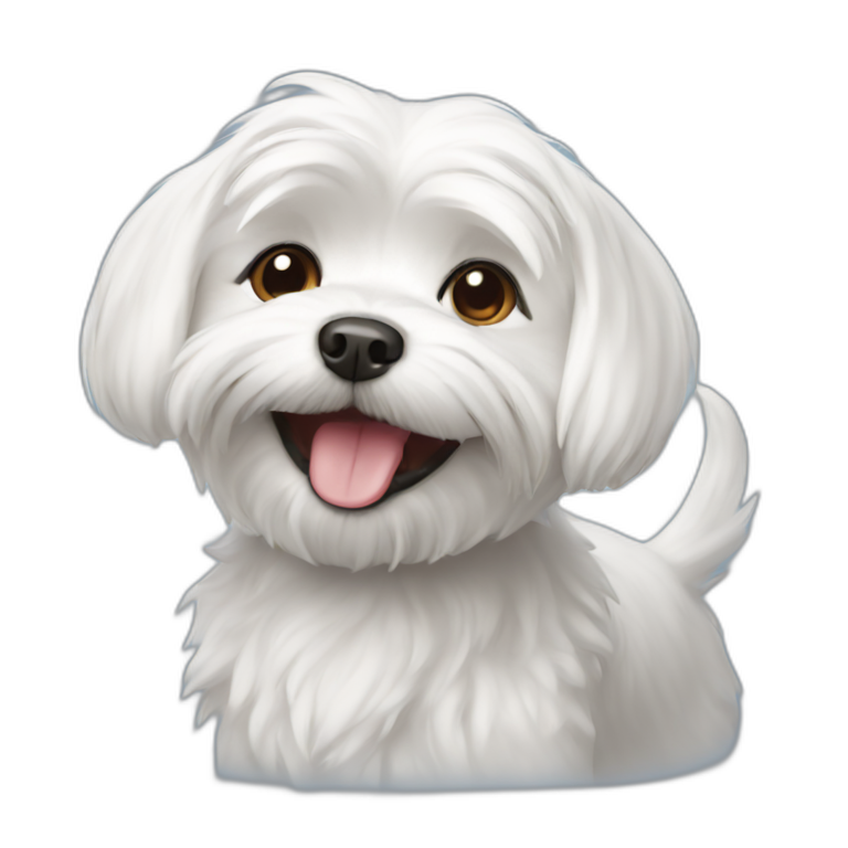 maltese dog smiling  emoji