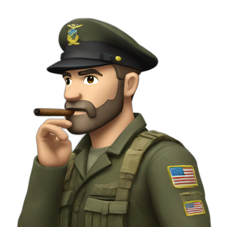 Captain price smoking a cigar emoji