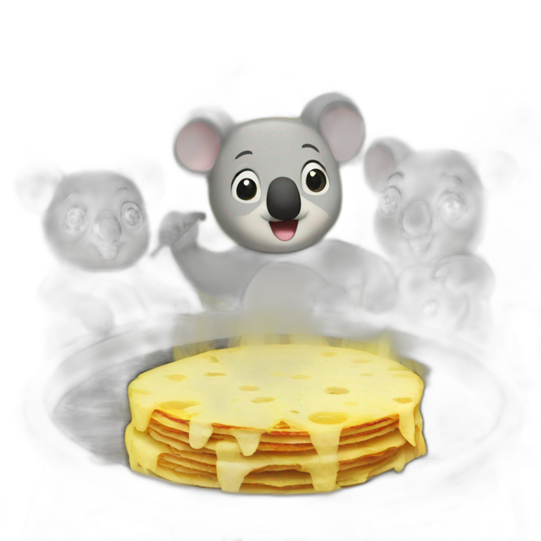Raclette party with koala happy emoji