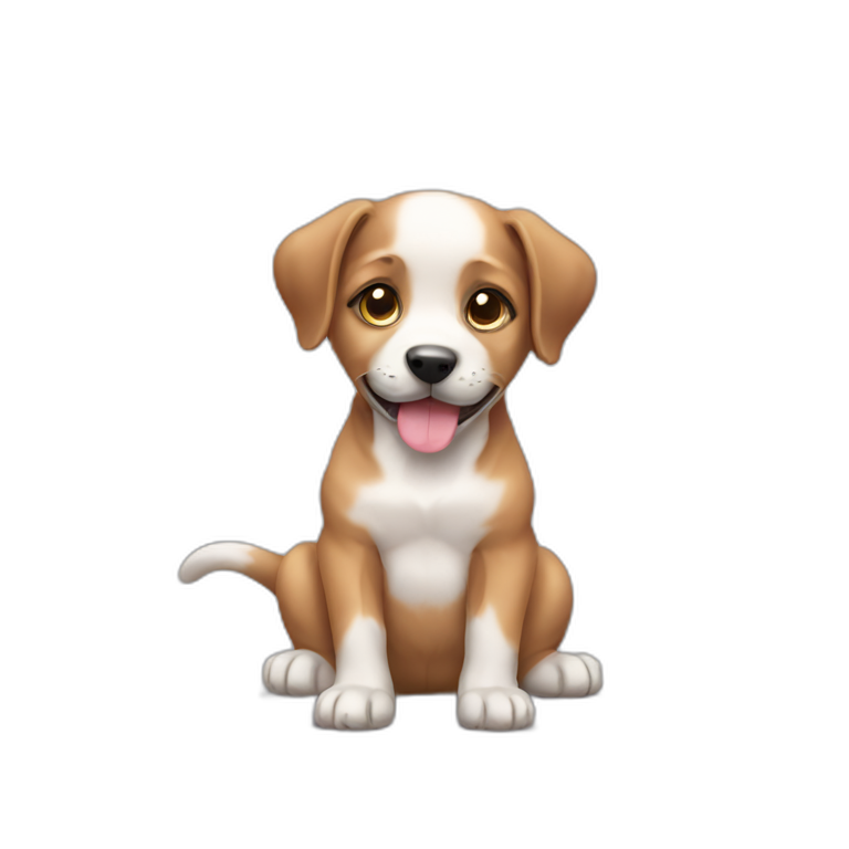 puppy using phone emoji