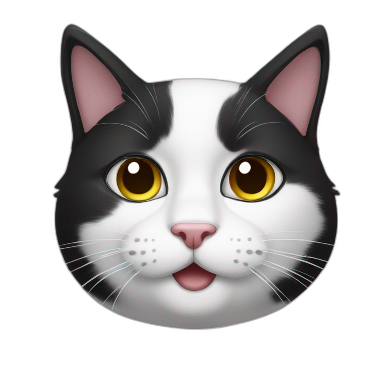 Black and white cat face emoji