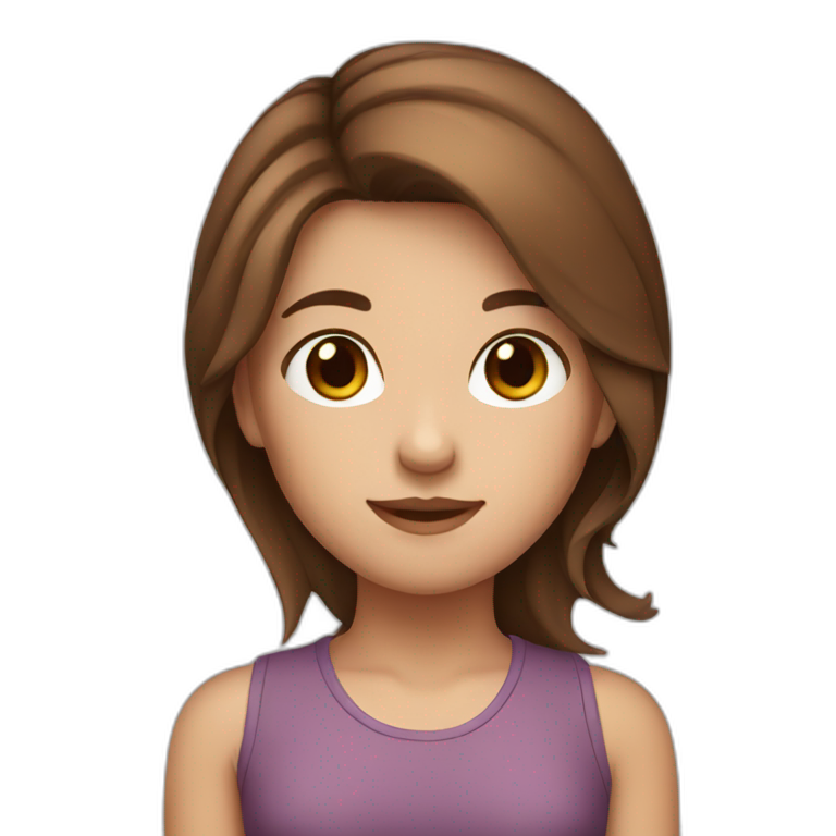 cute girl with brown hair emoji