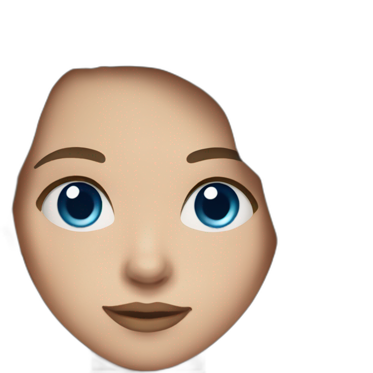 Woman with brown hair and blue eyes emoji