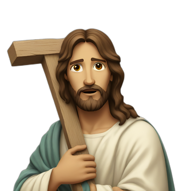Jesus carrying the cross emoji