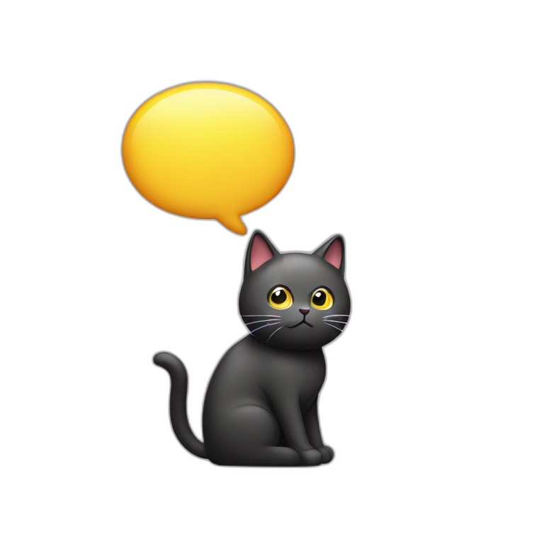 thinking cat with a thought balloon emoji