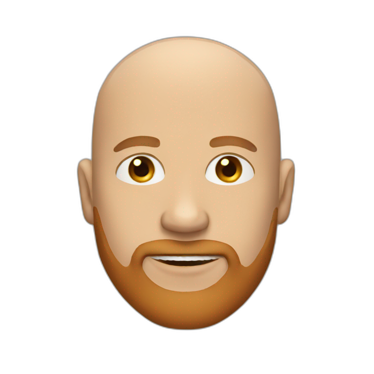 bald guy with beard red emoji