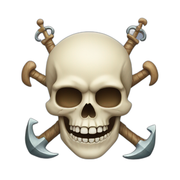 Skull with anchor between teeth emoji