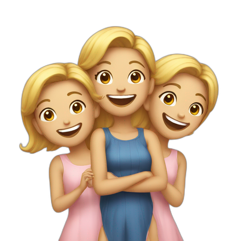 Three laughing girls emoji