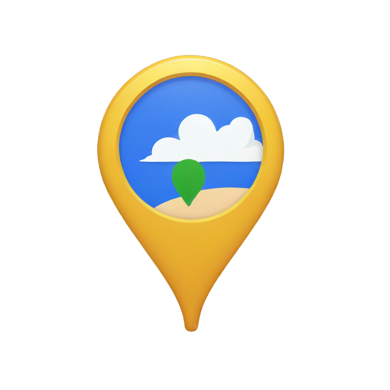 map pin with google logo emoji