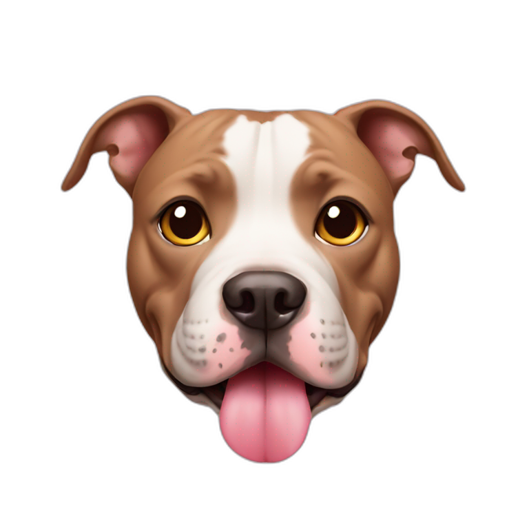 Pitbull dog with heart eyes emoji