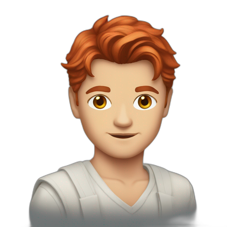 young leonardo dicaprio with red hair emoji