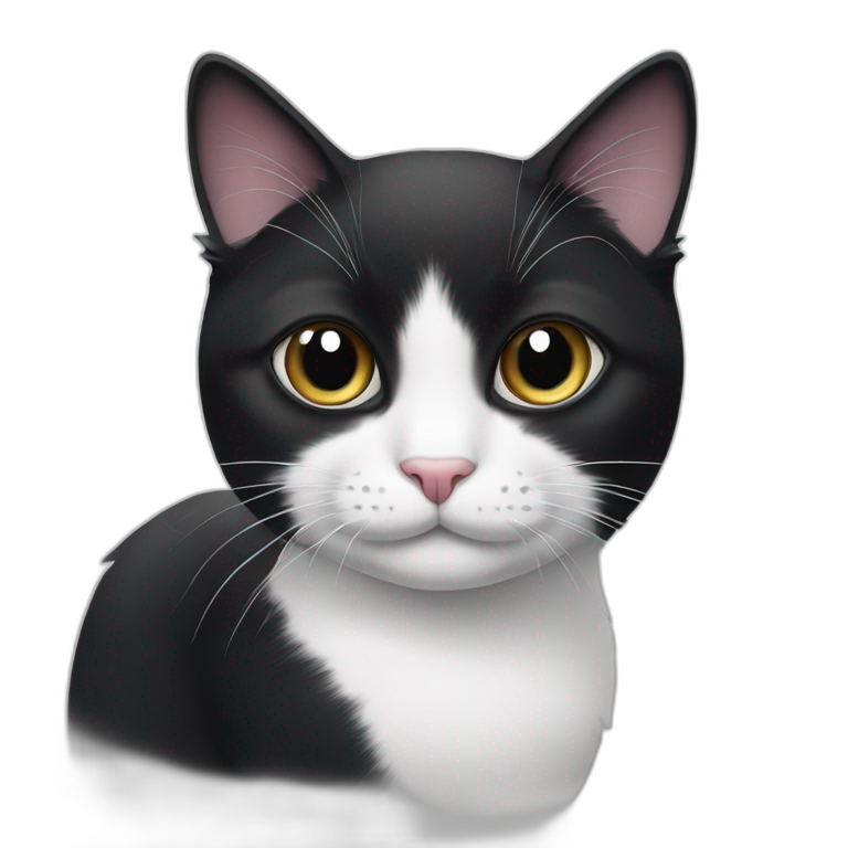 Black and white Cat with black spot emoji