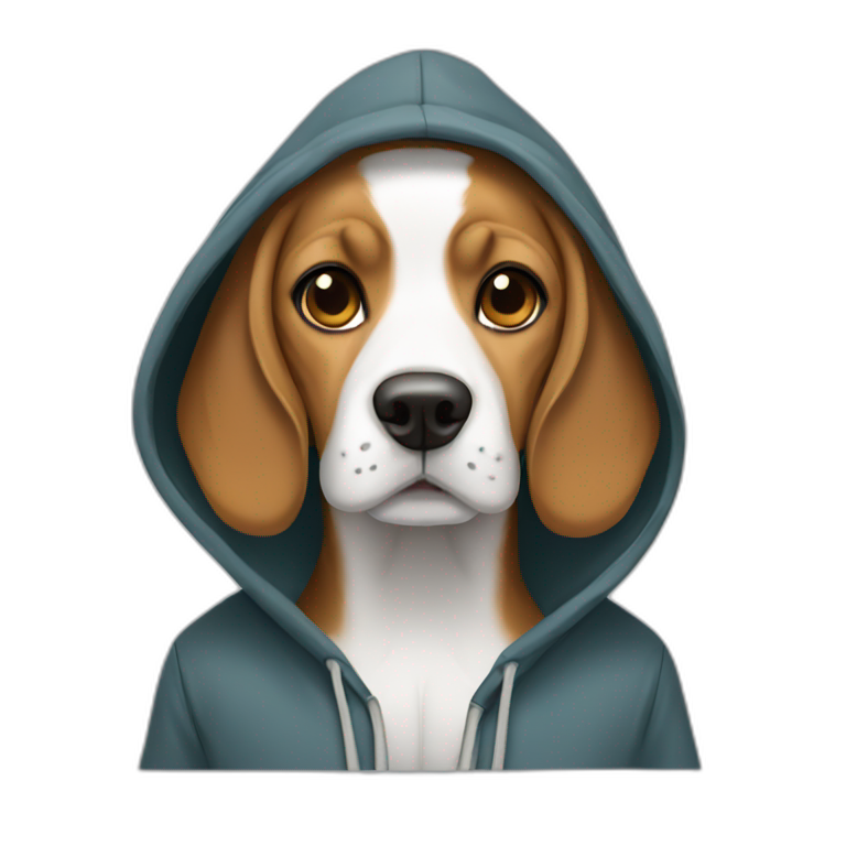 Beagle dog wearing hoodie emoji